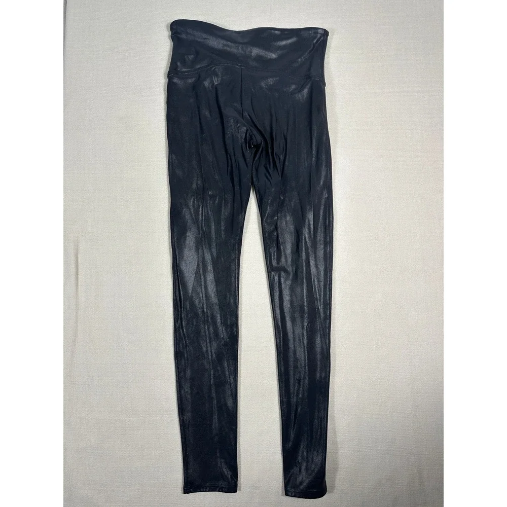 Spanx Faux Leather Leggings Womens Large Black Excellent High Waist Compression